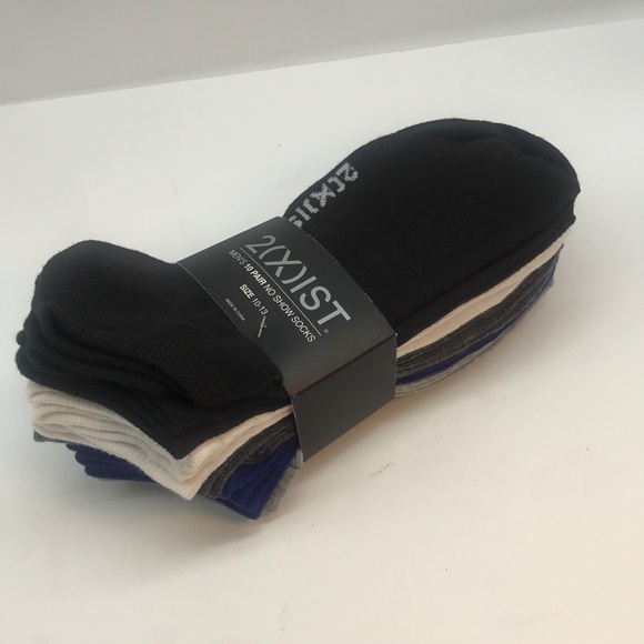 2(X)IST MENŚ 10 PAIR NO SHOW SOCKS SIZE 10-13 - Picture 1 of 11